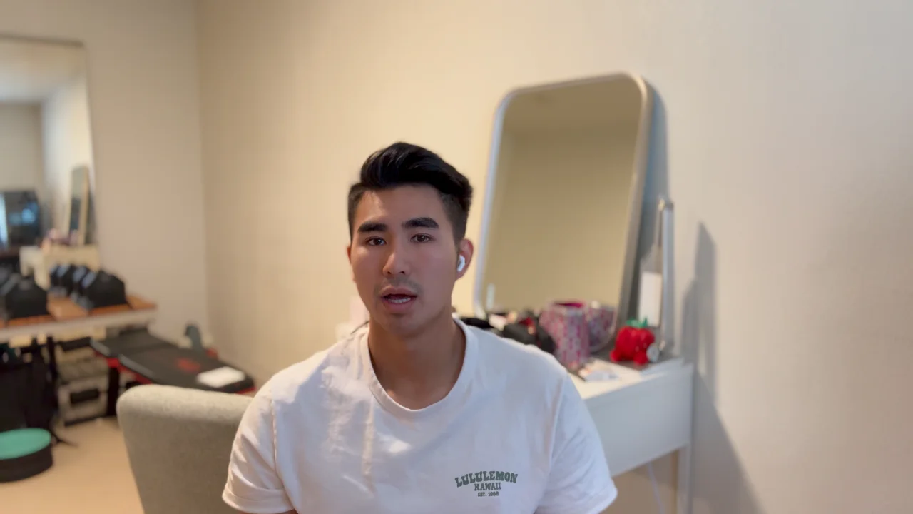 A frame of a talking-head video as it was shot